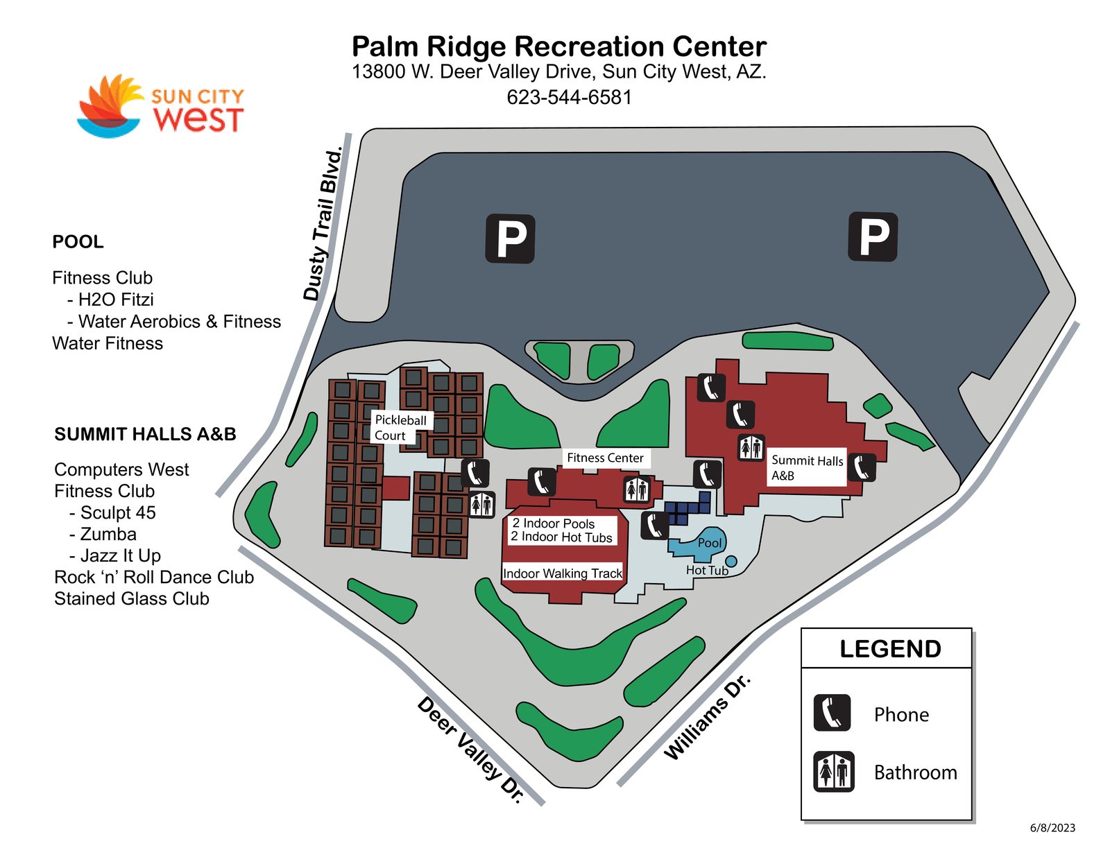 Palm Ridge Recreation Center facility map