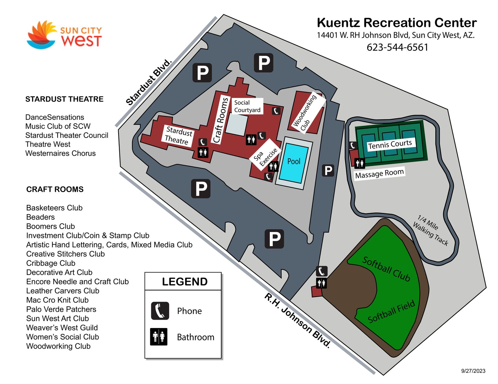 Kuentz Recreation Center facility map