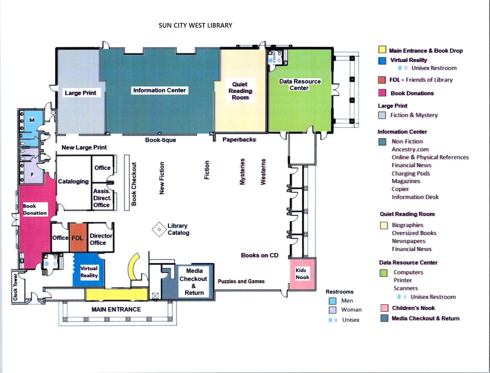 Sun City West Library floor plan